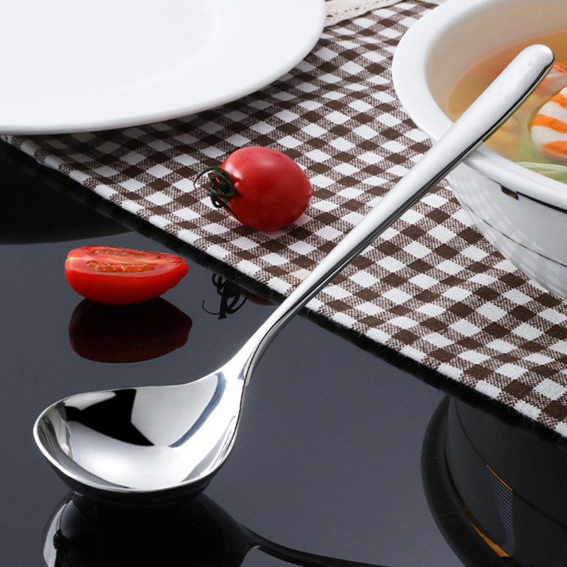 304不锈钢单人大号汤勺加厚长柄家用成人喝汤调羹粥勺创意汤匙 - 图0