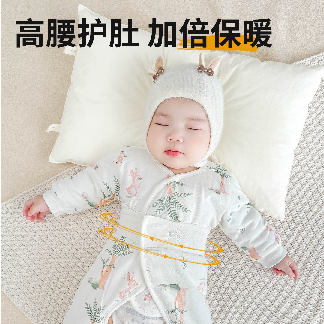 新生婴儿衣服0到3个月宝宝冬装加厚棉服保暖夹棉分体套装初生棉袄 - 图2