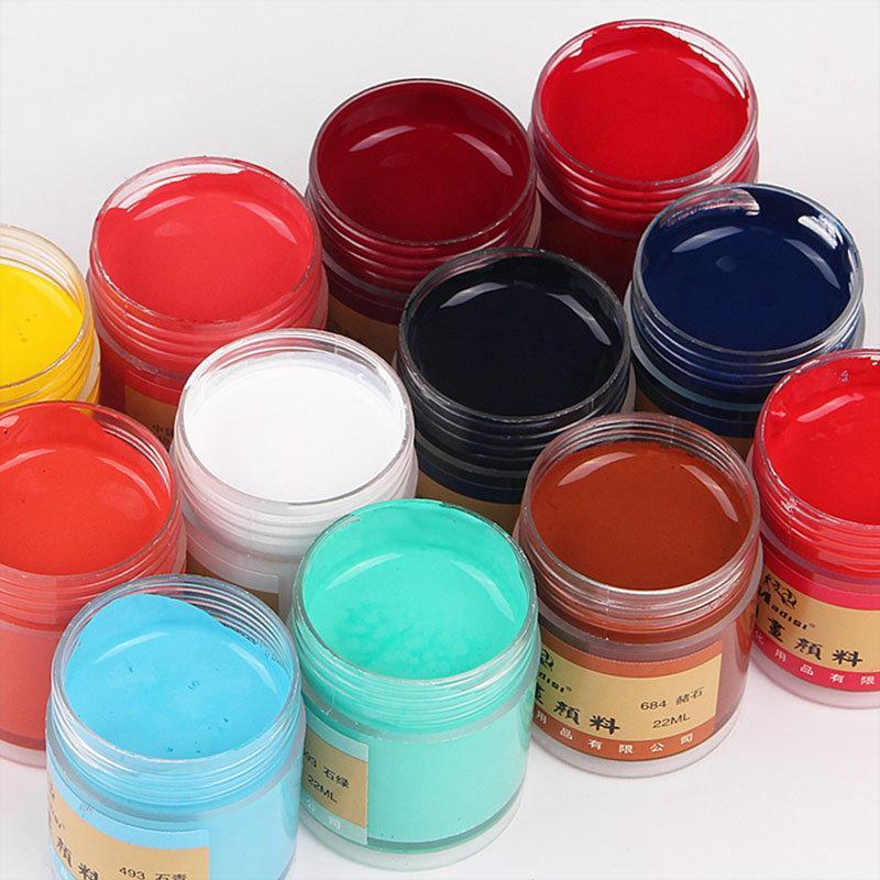 马蒂斯中国画颜料12色套装矿物质国画颜料颜料瓶装工笔写意水墨画-图2