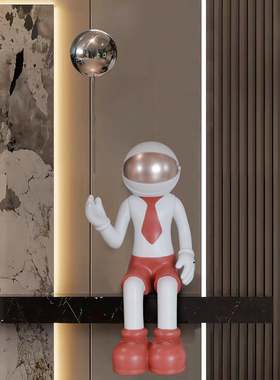 拿气球客厅大摆件装饰公仔雕塑