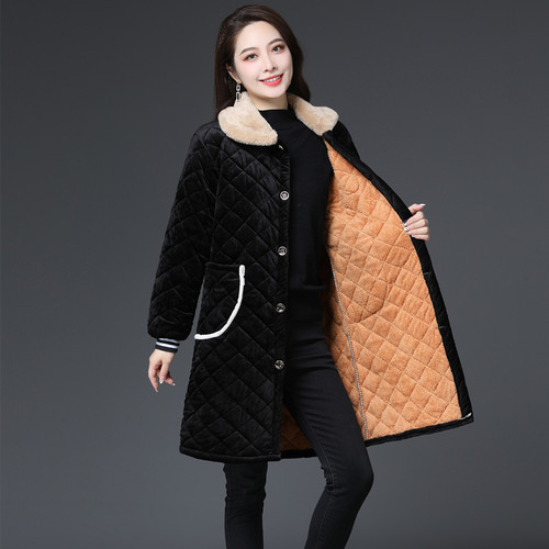 新款罩衣女冬加绒加厚罩衣女工作服大码棉服女睡衣保暖省服家居服 - 图2