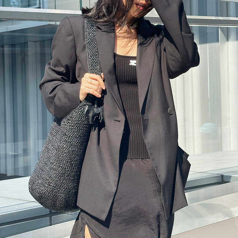 MAGENA浓郁老钱风 ins风日韩系大水桶包度假草编包拉菲草单肩包女,淘宝优惠券,粉丝福利购,淘宝优惠卷