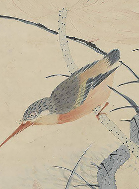 明文从简水面闻香图真迹复制品