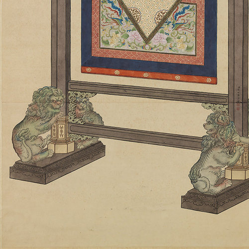 清 郎世宁 画白海青 真迹复制品37x77cm台北故宫藏清代画院花鸟画 - 图3
