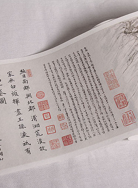 清石涛江山胜揽图真迹复制品