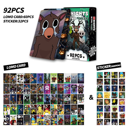 自印92张LOMO卡99night in the forest森林生存roblox游戏收藏卡 - 图0