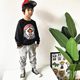 Boys and girls trendy brand monkey pure cotton sweatshirt and sweatpants suit spring and autumn sports round neck top and trousers