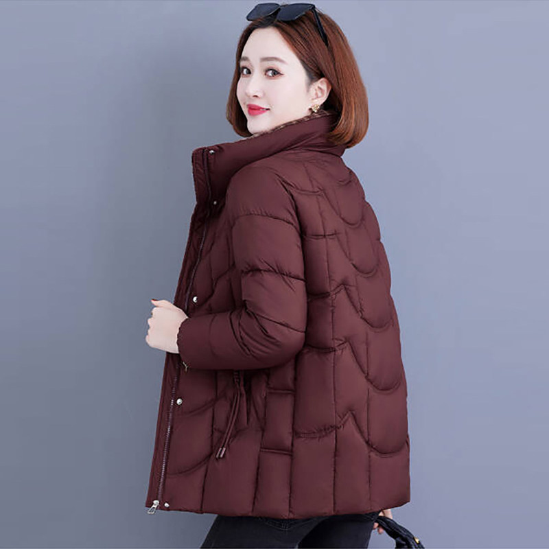 2025冬新款格子立领棉袄大码加厚宽松妈妈棉服外套修身羽绒棉衣女,淘宝优惠券,粉丝福利购,淘宝优惠卷