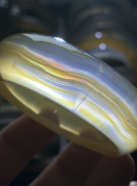 天然巴玉缠丝闪丝花瓣飘雪七彩极光彩虹光虹膜玛瑙手镯 55手镯