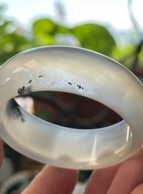 天然马料海洋玉髓高冰草花水墨大树枝繁叶茂飘花景观玛瑙手镯53.5