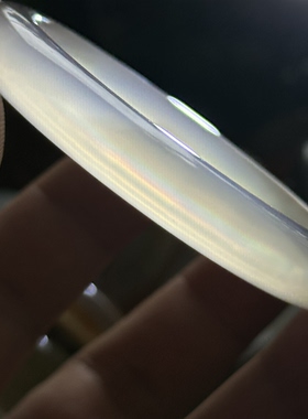 天然马料海洋玉髓白冰一叶白龙纹七彩极光彩虹光虹膜玛瑙手镯55口