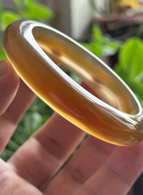 天然巴玉缠丝蜜糖红玛瑙加厚红韵黄冰极光彩虹光虹膜玛瑙手镯57口