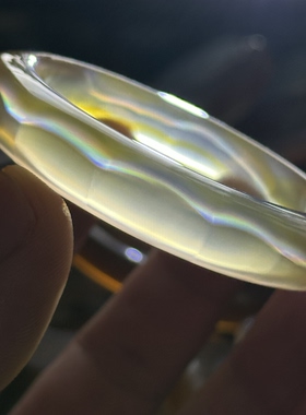 天然巴玉高冰种黄玉髓内外刚透质地七彩极光彩虹光虹膜玛瑙手镯55