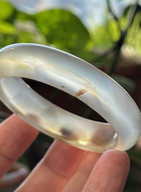 天然马料海洋玉髓高冰草花大花冰透花瓣玛瑙手镯山景意境清新58口