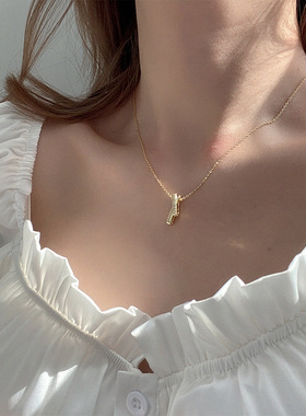小众设计活动交叉金属吊坠项链女韩国简约个性百搭气质颈链锁骨链