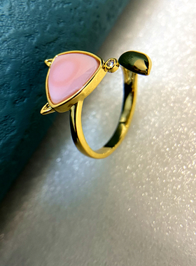 天然宝石女皇贝戒指女