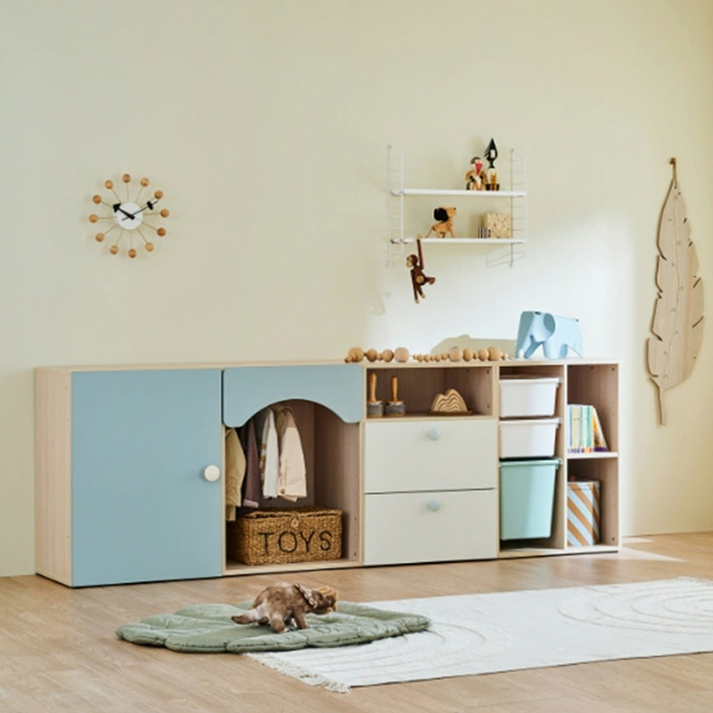 可比熊实木儿童宝宝衣柜矮柜组合可加高婴儿小衣橱抽屉收纳储物柜-图2