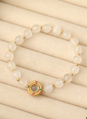 原创设计天然紫水晶金发晶手串简约晶莹透亮水晶手链好运连连手饰