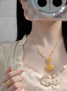 镀金宫廷风繁花金色葫芦项链女轻奢高级感百搭气质精美锁骨链