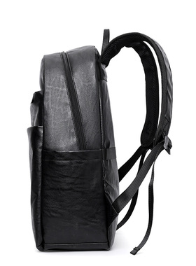 男士PU皮大容量商务电脑双肩包