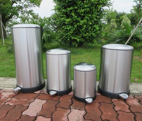 包邮特价不锈钢超静音脚踏大号5L12L20L30L厨房家用客厅垃圾桶 - 图2
