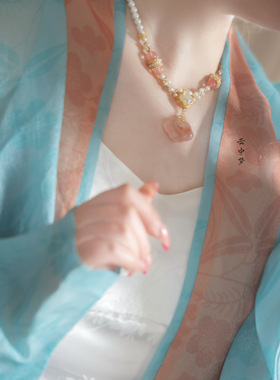 桃花酿|金丝玉祥云 璎珞项链玉锁 西瓜晶珍珠 百搭配饰云中梦长歌
