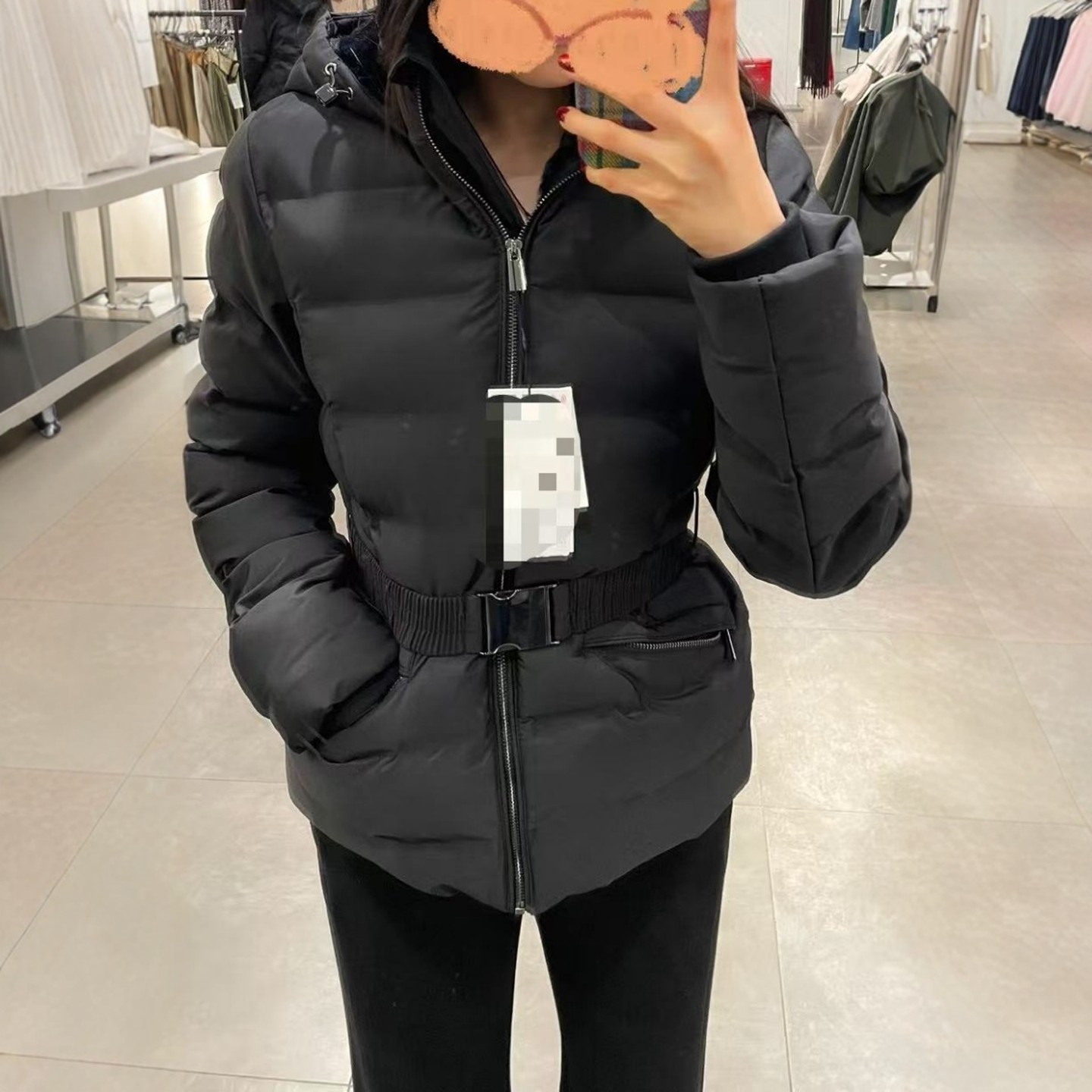 ZA外贸出口女装美式秋冬收腰修身防水防风帽厚夹克外套 8073222,淘宝优惠券,粉丝福利购,淘宝优惠卷