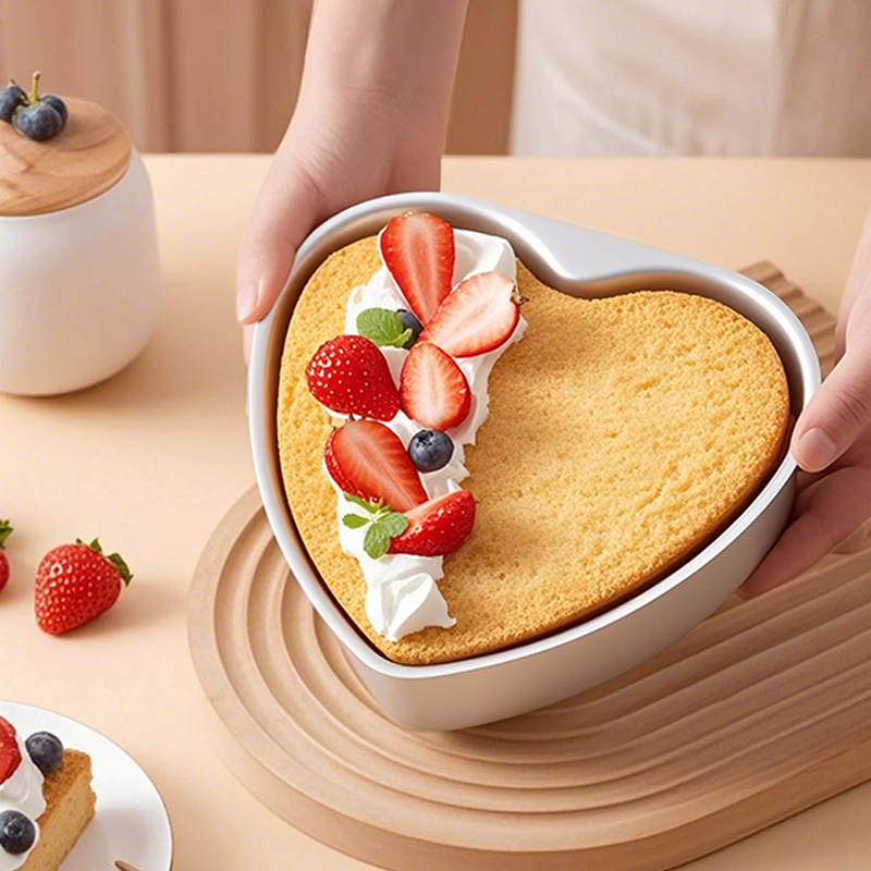 心形阳极活底蛋糕模具烘培家用戚风蛋糕慕斯磨具烤箱空气炸锅专用 - 图1