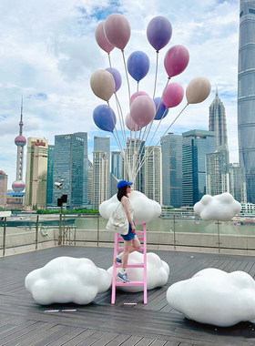 网红创意云朵气球商业街引流装饰