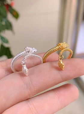 神龙摆尾戒指女新款小众百搭