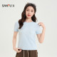 ເສື້ອຍືດສັ້ນ Sanfu 2026 Summer Marine Pattern Beaded Round Neck Fashion Short Top Women 520095
