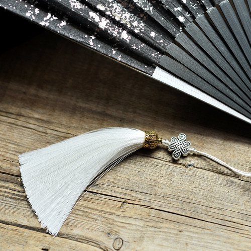 中国风洒金洒银折扇古风汉服随身日式旗袍走秀拍照道具男女式复古 - 图3