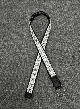 Kzzy中古vintage黑白拼色蕾丝宫廷法式小众高智感配饰腰带皮带