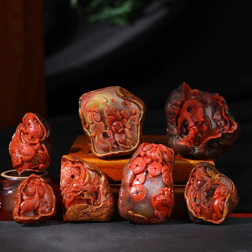 Красное ювелирное украшение, агатовый браслет, ожерелье, резное украшение-шарик, 108 бусин