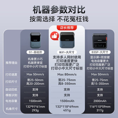 精臣B1通信线缆标签打印机空开关弱电不干胶手持蓝牙网线标签机 - 图3