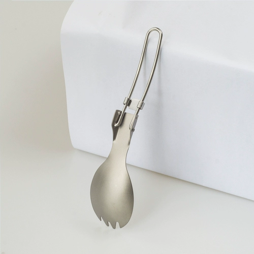 Складная ложка, металлическая дорожная вилка, портативная посуда для путешествий