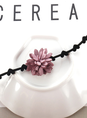 韩国大方高贵风花朵短款锁骨链