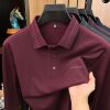 Autumn new long sleeve t-shirt for men burgundy