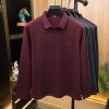 Autumn new long sleeve t-shirt for men burgundy