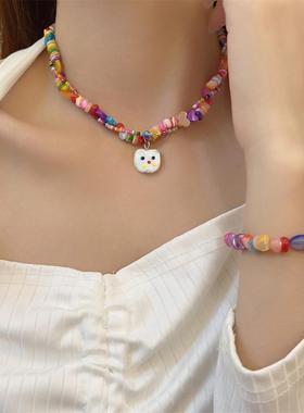 女甜趣y2k千禧辣妹彩色项链