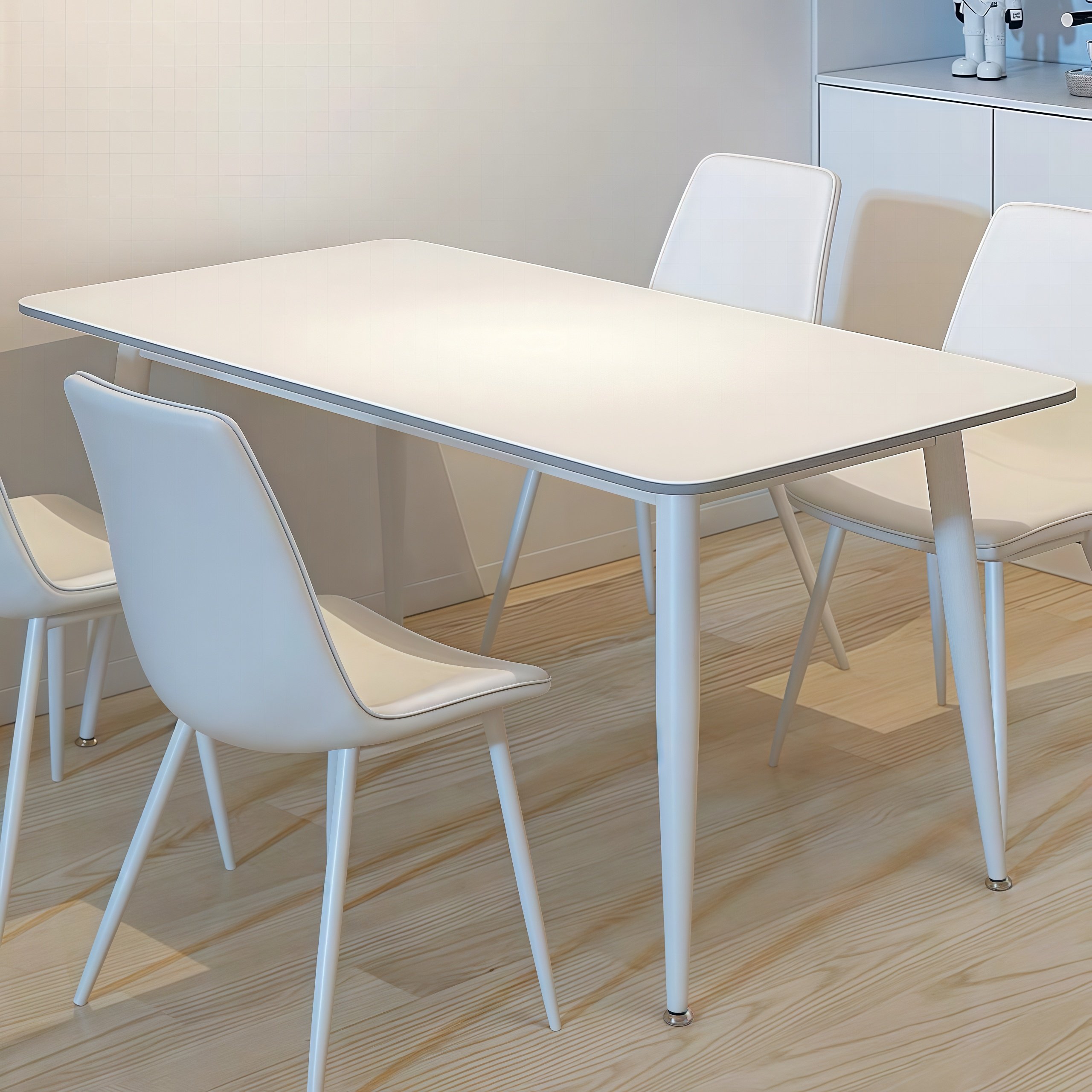 岩板餐桌奶油风简约现代家用小户型饭桌子2025新款岩板餐桌椅组合,淘宝优惠券,粉丝福利购,淘宝优惠卷