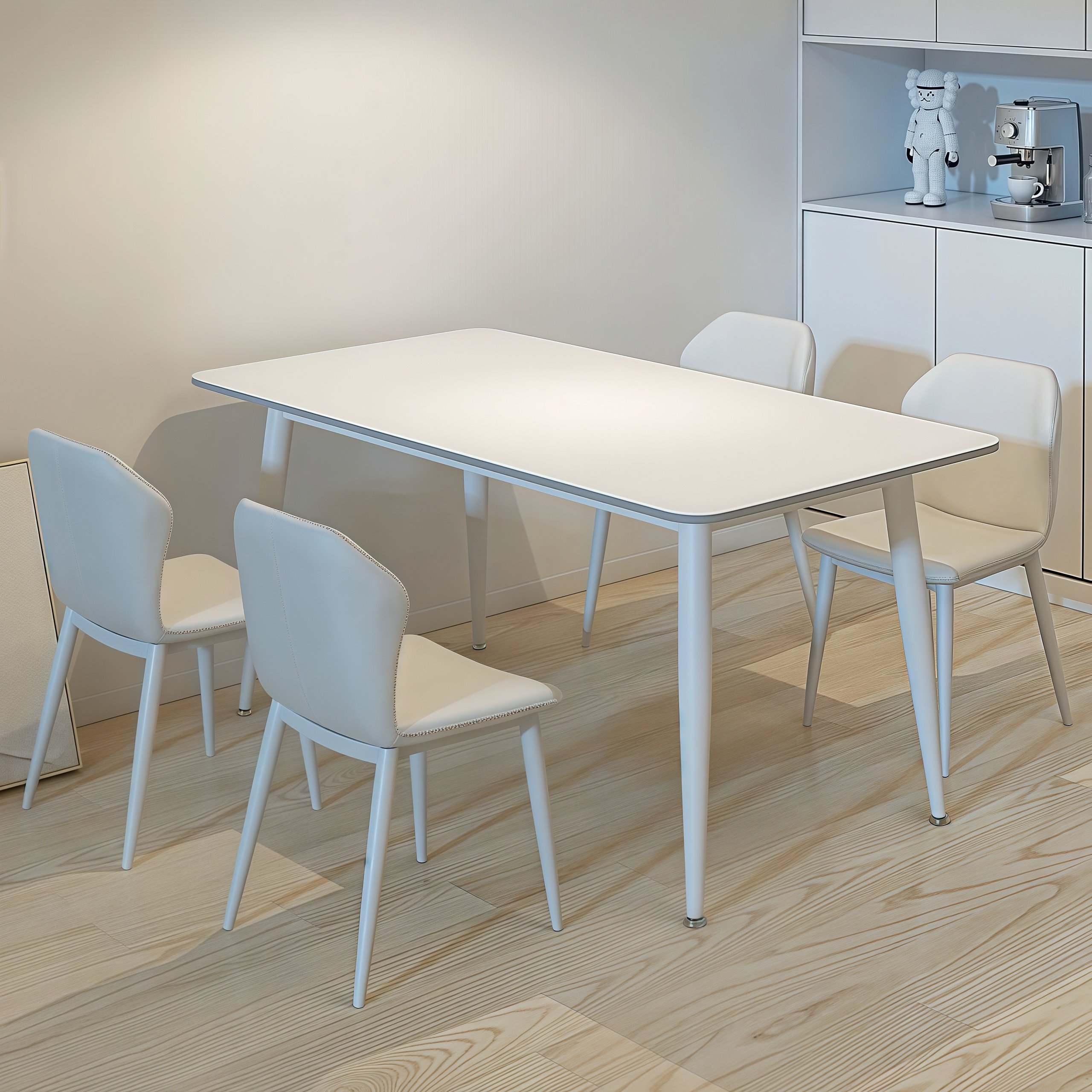 岩板餐桌奶油风简约现代家用小户型饭桌子2025新款岩板餐桌椅组合,淘宝优惠券,粉丝福利购,淘宝优惠卷