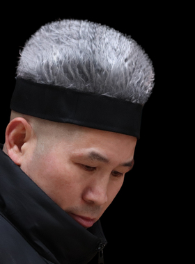 假发男短发帽子假发一体女秋冬季地主帽男女抖音网红街头流氓帽