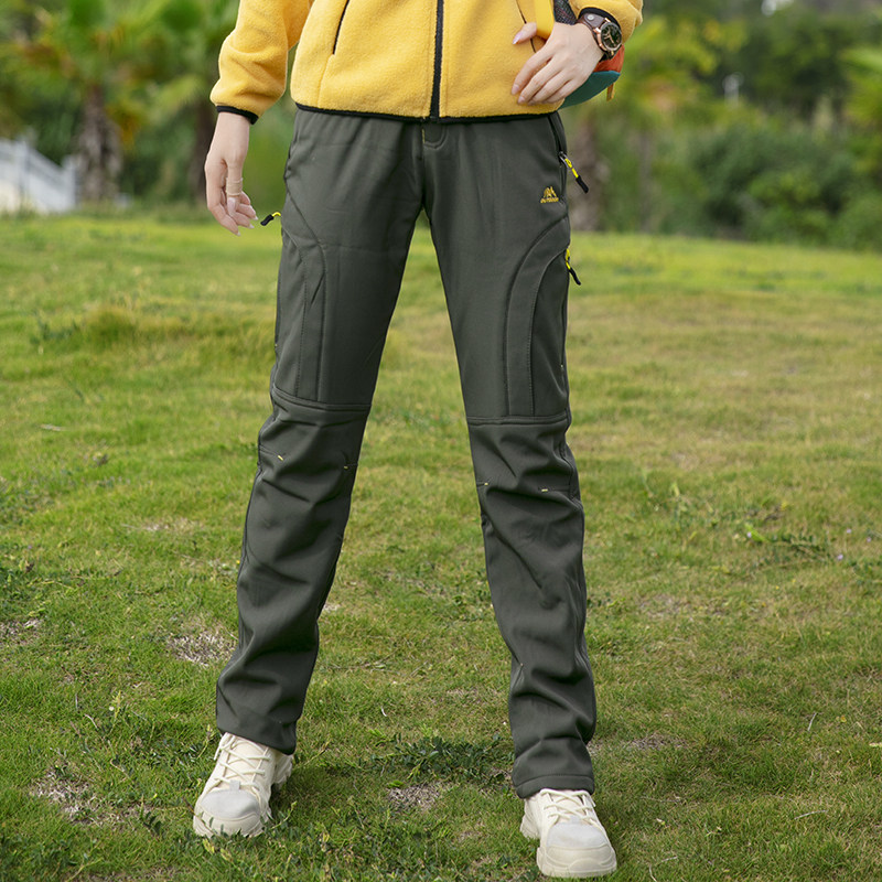 冲锋裤女户外防风防水加绒保暖登山软壳裤女款时尚工装裤冲锋裤,淘宝优惠券,粉丝福利购,淘宝优惠卷