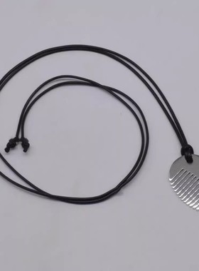 时尚简约银色小梳子吊坠项链女