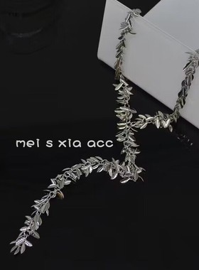 合金女麦穗片片项链锁骨链