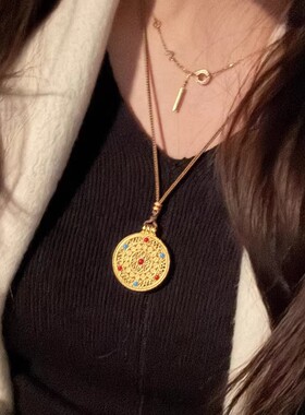 商场同款珐琅八宝罗盘金包银工艺