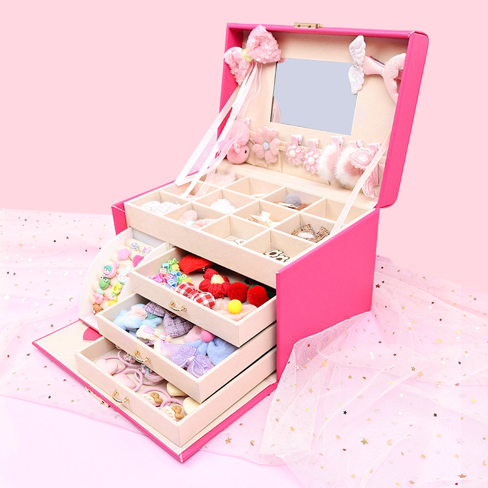 Sam children's hair accessories gift box girls jewelry box ring hairpin hairpin hair band headband storage girls gifts