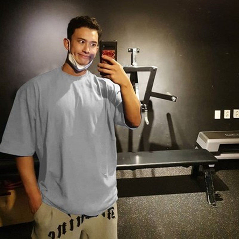 健身国际纯色运动短袖男T恤肌肉宽松欧码潮牌透气圆领半袖衫大码,淘宝优惠券,粉丝福利购,淘宝优惠卷