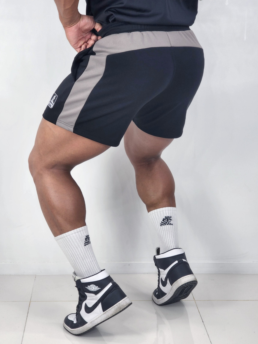 新款美式运动短裤男夏季三分裤弹力休闲跑步健身肌肉撸铁速干透气-图1